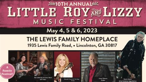 The Little Roy & Lizzy Music Festival 2023 Lineup - May 4 - 6, 2023