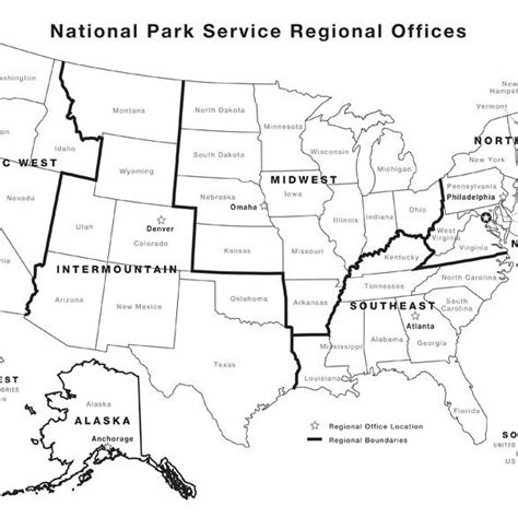 Map Showing The Seven Regions Of The Us National Park Service | Images and Photos finder