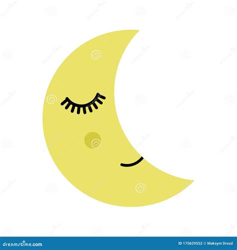 Cute Moon, Cartoon Vector Illustration. Stock Vector - Illustration of ...