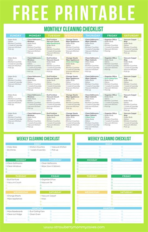 Maintain a Clean Home Printable Cleaning Schedule - Printable Crush