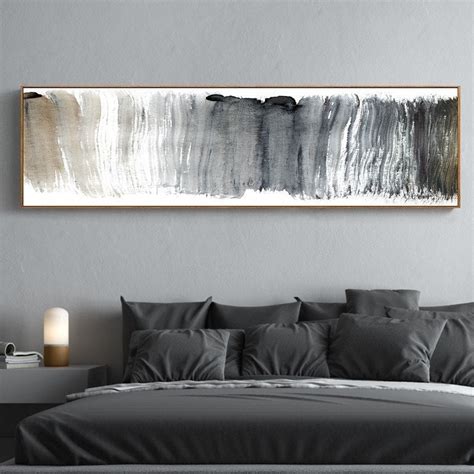 Abstract Shades Of Gray Wide Format Black White Wall Art Fine Art Canv ...