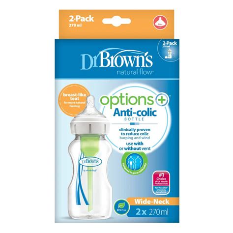 Buy Dr Brown's Options+ Anti-Colic Bottles Twin Pack 270ml x 2