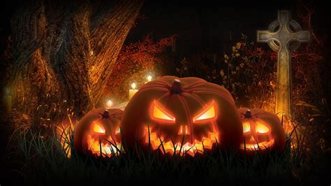 Jack O Lantern In Cemetery - 1920x1080 Wallpaper - teahub.io