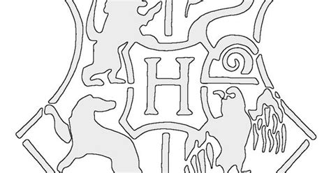 Hogwarts Crest Pumpkin Stencil