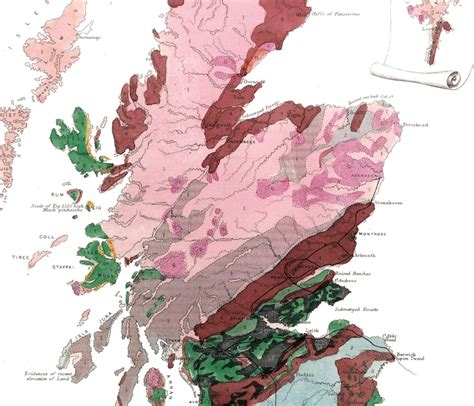 Geological Map of Scotland Scotland Antique Geological Map - Etsy UK