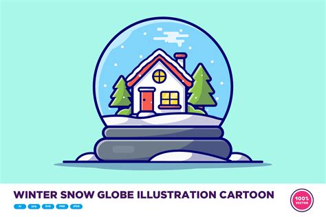 Winter Snow Globe Illustration Cartoon Graphic by catalyststuff · Creative Fabrica