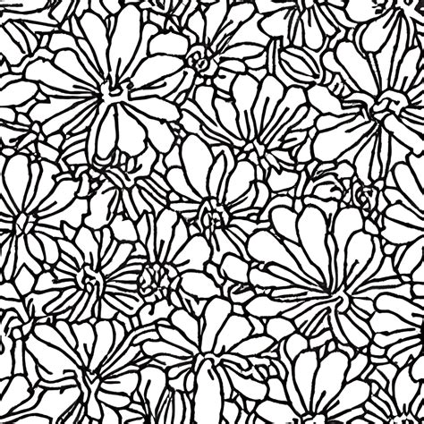 Flowers Coloring Page Black and White · Creative Fabrica