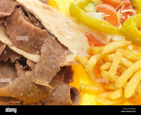 Doner Kebab with Chips Stock Photo: 17336582 - Alamy