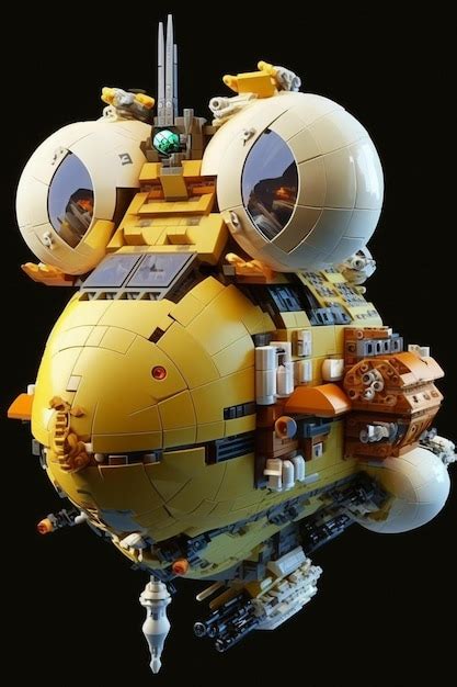 Premium AI Image | lego model of a yellow submarine with two large eyes ...