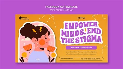 Premium PSD | World mental health day facebook template