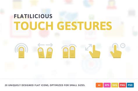 Touch Gestures Flat Icons | Photoshop Graphics ~ Creative Market