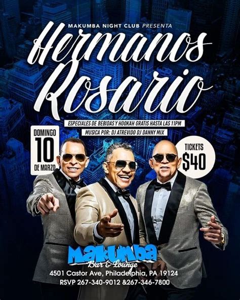 Los Hermanos Rosario en Philadelphia Tickets Boletos at Makumba Restaurant Bar | Philadelphia ...