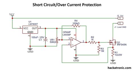 Over Current/Short Circuit Protection Using LM358 OPAMP » Hackatronic