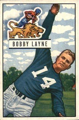 1951 Bowman Detroit Lions Football Card #102 Bobby Layne - EX Detroit Lions Football, Detroit ...