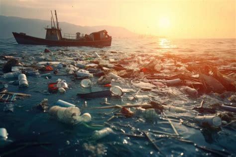 Premium AI Image | Ocean pollution concept background