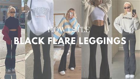 how to style black flared leggings - YouTube