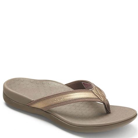 Vionic Women's Tide II Toe Post Flip Flops - Bronze | elliottsboots