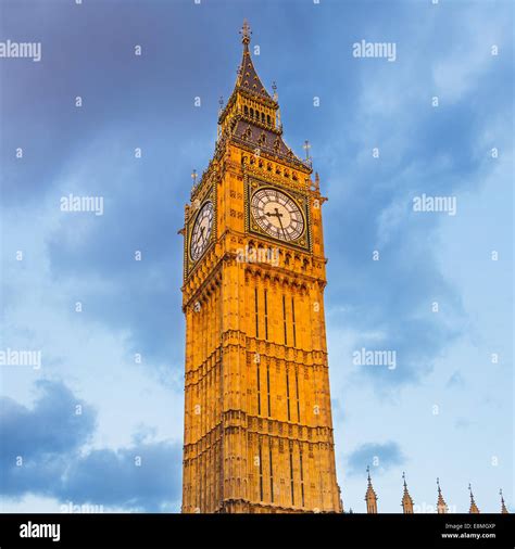 Big Ben tower at sunset Stock Photo - Alamy