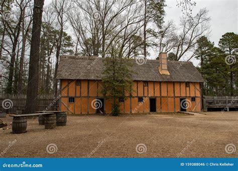 March 27, 2018 - Jamestown, VA: View of Historic Building Replicas at ...