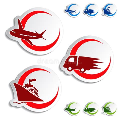 Shipping, Delivery Stickers - Car, Ship, Plane Stock Vector - Illustration of flyer, express ...