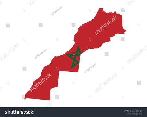 Morocco Flag On Map Isolated On Stock Vector (Royalty Free) 2136583319 ...