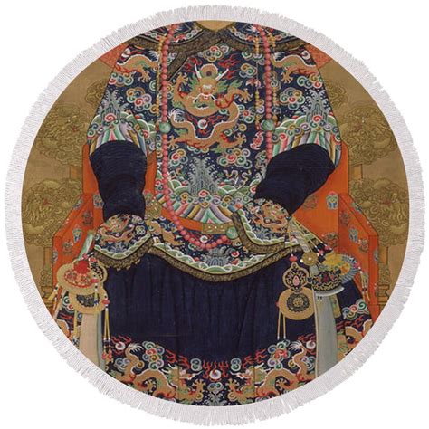 Portrait of Qianlong Emperor As a Young Man Round Beach Towel for Sale by Chinese School