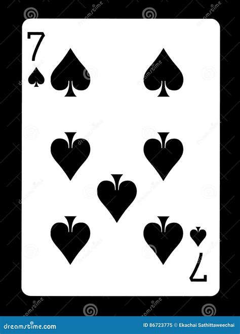 Seven of Spades Playing Card, Stock Image - Image of flat, poker: 86723775