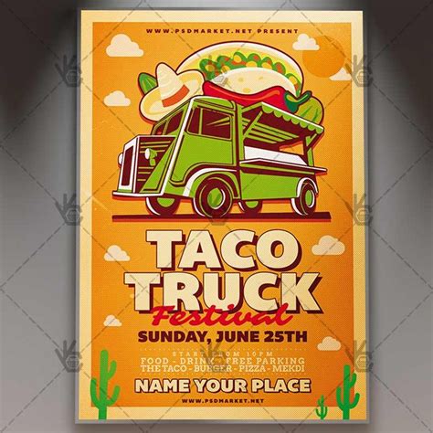 Taco Truck Flyer - PSD Template | Taco truck, Psd templates, Food truck festival