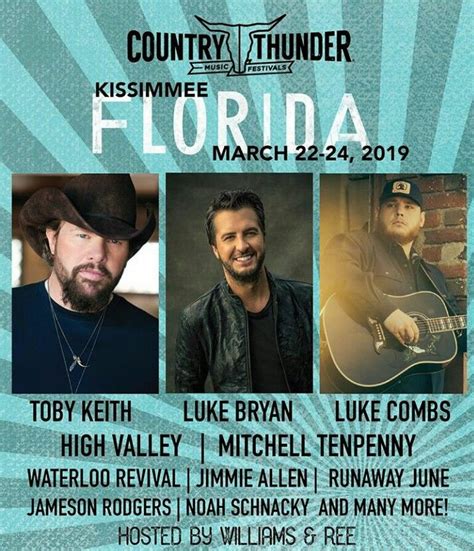 Country Thunder Florida 2019 poster Mitchell Tenpenny, Country Thunder ...