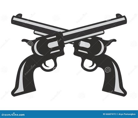 Pistol gun logo stock vector. Illustration of vector - 66687472