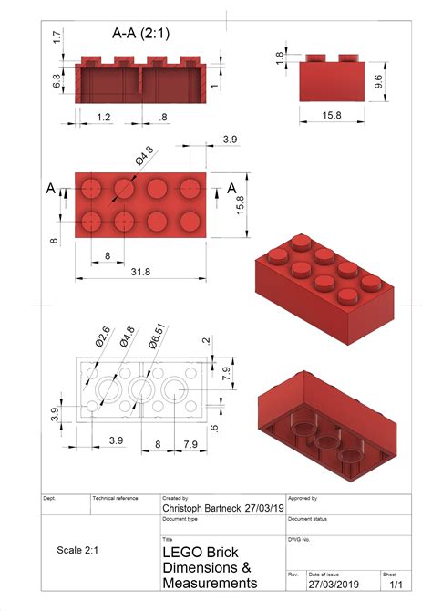 piece information - What are the dimensions of a LEGO brick? - Bricks