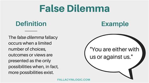 False Dilemma Fallacy | False dilemma, Logical fallacies, Psychology quotes