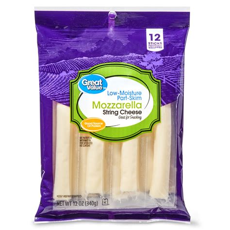 Great Value, Mozzarella String Cheese Sticks, 12 Oz., 12 Count - Walmart.com - Walmart.com