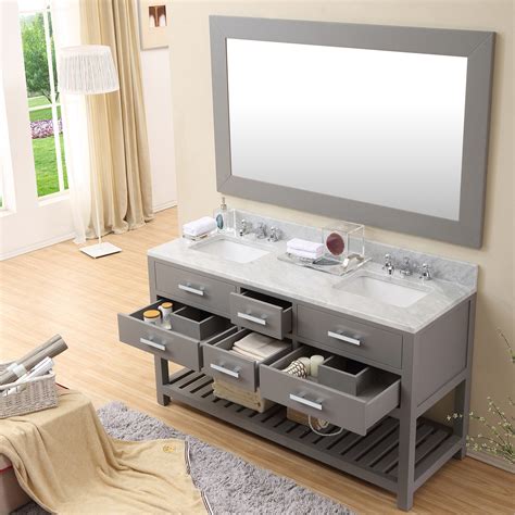 60 inch Gray Finish Double Sink Bathroom Vanity