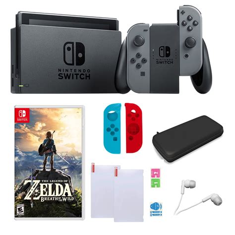 Nintendo Switch in Gray with Zelda Sleeves and Accessories Bundle ...