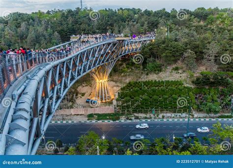 TEHRAN, IRAN - APRIL 14, 2018: Evening View of Tabiat Pedestrian Bridge in Tehran, Ir Editorial ...