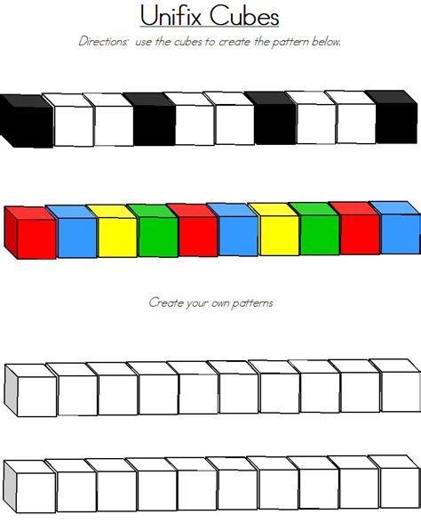 Free Unifix Cubes Printables