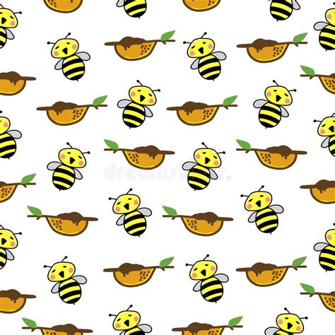 Bee Pattern Seamless Background. Stock Vector - Illustration of simple ...