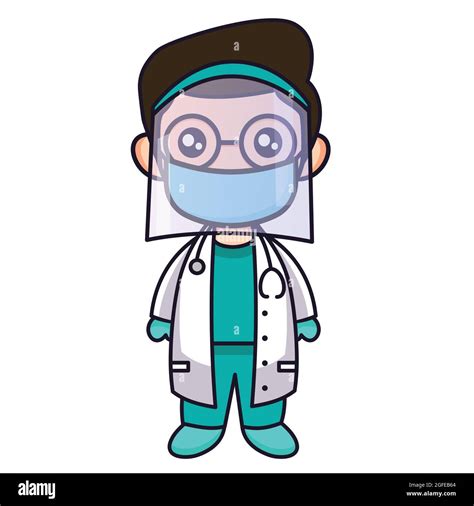 Cute doctor vector illustration isolated on white background. Doctor cartoon illustration Stock ...