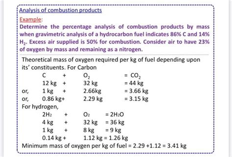 Solved Analysis of combustion products Example: Determine | Chegg.com