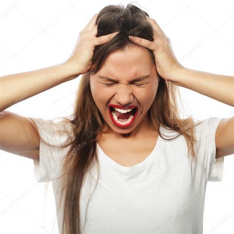 Frustrated and angry woman screaming. Stock Photo by ©kanareva 101782366