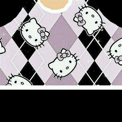 an image of hello kitty wallpaper in black and white checkerboard style pattern