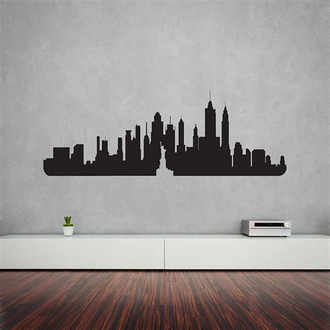 new york city skyline wall art decal by vinyl revolution | notonthehighstreet.com