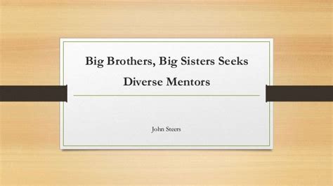 Big Brothers, Big Sisters Seeks Diverse Mentors