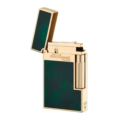 ST Dupont Ligne 2 Atelier Lighter - Emerald Green Chinese Lacquer - Gold