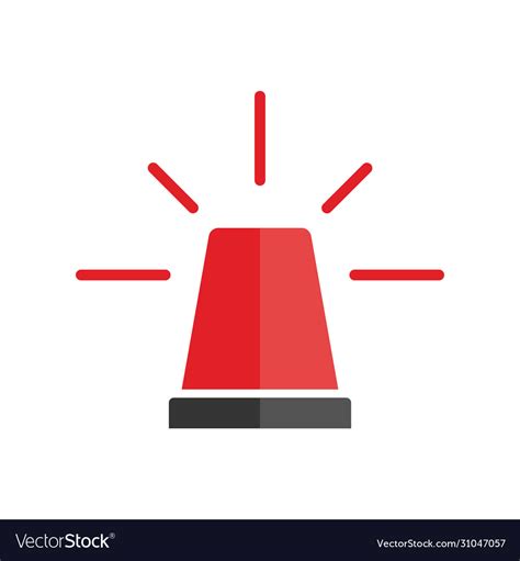 Alarm siren icon emergency light alert red symbol Vector Image