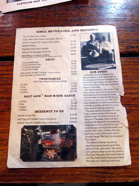 Texas - Driftwood: The Salt Lick BBQ - Menu | The Salt Lick … | Flickr