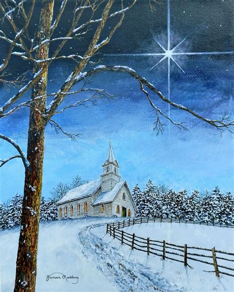 Star Painting Christmas Painting Church Painting Winter