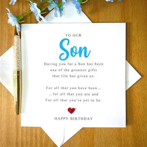 Son Birthday Card Son Poem Adult Son Birthday Card Birthday - Etsy