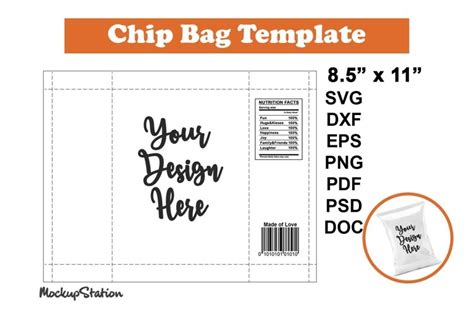 Chip Bag Template SVG Potato Chip Bag Template PNG SVG, 60% OFF